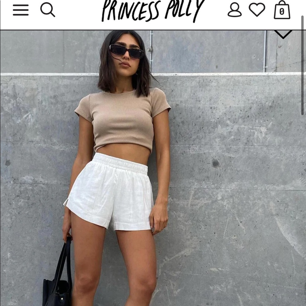 Princess Polly Beach House shorts off white